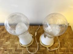  Mazzega Murano Pair of Murano Glass and Brass Lamps by Mazzega Italy 1970s - 3914749