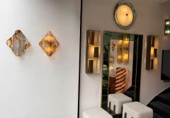  Mazzega Murano Pair of Sconces Amber Murano Glass by Mazzega Italy 1970s - 4662716