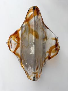  Mazzega Murano Pair of Sconces Amber Murano Glass by Mazzega Italy 1970s - 4662719
