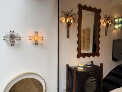  Mazzega Murano Pair of Sconces Blumpy Ice Murano Glass and Brass by Mazzega Italy 1970s - 4477377