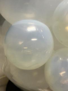  Mazzega Murano RARE AMAZING BLOWN MURANO GLASS GLOBE LAMP WITH FLOATING OPALESCENT BALLS - 4251381