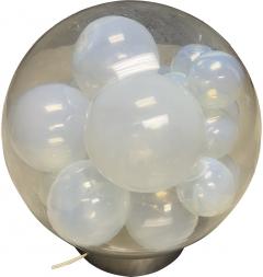 Mazzega Murano RARE AMAZING BLOWN MURANO GLASS GLOBE LAMP WITH FLOATING OPALESCENT BALLS - 4255326