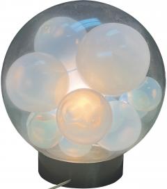  Mazzega Murano RARE AMAZING BLOWN MURANO GLASS GLOBE LAMP WITH FLOATING OPALESCENT BALLS - 4255327