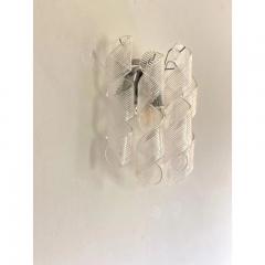  Mazzega Murano Set of 4 Transparent Ricci Murano Glass Wall Sconces in Mazzega Style - 4602822