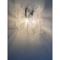  Mazzega Murano Set of 4 Transparent Ricci Murano Glass Wall Sconces in Mazzega Style - 4602823