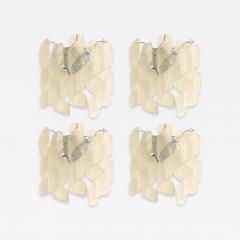  Mazzega Murano Set of 4 Transparent Ricci Murano Glass Wall Sconces in Mazzega Style - 4603162