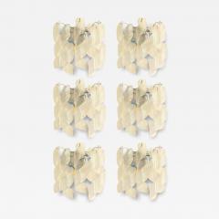  Mazzega Murano Set of 6 Transparent Ricci Murano Glass Wall Sconces in Mazzega Style - 4352006