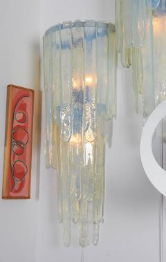  Mazzega Murano Spectacular Pair of Large Cascading Mazzega Sconces - 556256