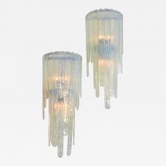  Mazzega Murano Spectacular Pair of Large Cascading Mazzega Sconces - 556945