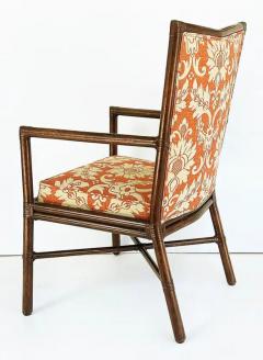  McGuire Furniture John and Elinor McGuire Barbara Barry McGuire Rattan Rawhide Dining Room Chairs New Upholstery Set 8 - 4058526