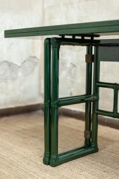  McGuire Furniture John and Elinor McGuire Green Lacquered Mcguire Console With Flip Top Surface San Francisco 1970 - 4472967