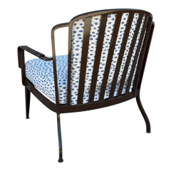  McGuire Furniture John and Elinor McGuire Indoor Outdoor Club Chair in Blue Cheetah Perennial Fabric 1 of 2 - 4059467