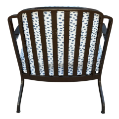  McGuire Furniture John and Elinor McGuire Indoor Outdoor Club Chair in Blue Cheetah Perennial Fabric 1 of 2 - 4059476