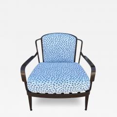  McGuire Furniture John and Elinor McGuire Indoor Outdoor Club Chair in Blue Cheetah Perennial Fabric 1 of 2 - 4062473