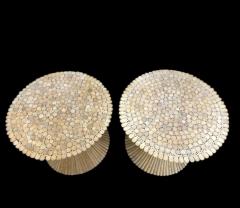  McGuire Furniture John and Elinor McGuire MID CENTURY PAIR OF SHEAF OF WHEAT RATTAN SIDE TABLES BY MCGUIRE FURNITURE - 4476999