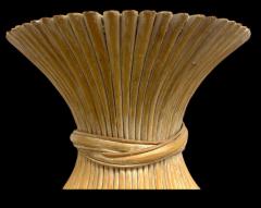  McGuire Furniture John and Elinor McGuire MID CENTURY PAIR OF SHEAF OF WHEAT RATTAN SIDE TABLES BY MCGUIRE FURNITURE - 4477006