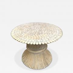  McGuire Furniture John and Elinor McGuire MID CENTURY PAIR OF SHEAF OF WHEAT RATTAN SIDE TABLES BY MCGUIRE FURNITURE - 4478040
