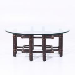  McGuire Furniture John and Elinor McGuire McGuire Mid Century Rattan and Brass Coffee Table - 4217849