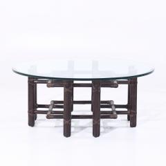  McGuire Furniture John and Elinor McGuire McGuire Mid Century Rattan and Brass Coffee Table - 4217850