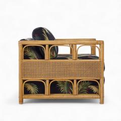  McGuire Furniture John and Elinor McGuire McGuire Style Mid Century Rattan Club Lounge Chairs Pair - 4299807