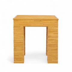  McGuire Furniture John and Elinor McGuire McGuire Style Mid Century Rattan Side Tables Pair - 4302481