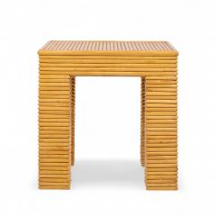  McGuire Furniture John and Elinor McGuire McGuire Style Mid Century Rattan Side Tables Pair - 4302484