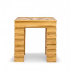  McGuire Furniture John and Elinor McGuire McGuire Style Mid Century Rattan Side Tables Pair - 4302485