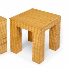  McGuire Furniture John and Elinor McGuire McGuire Style Mid Century Rattan Side Tables Pair - 4302489