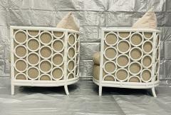  McGuire Furniture John and Elinor McGuire Pair of American Rattan Barrel Armchairs by McGuire San Francisco - 4365981