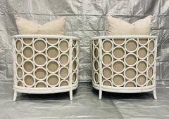  McGuire Furniture John and Elinor McGuire Pair of American Rattan Barrel Armchairs by McGuire San Francisco - 4365982