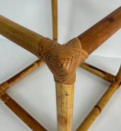  McGuire Furniture John and Elinor McGuire Pair of Mid Century Rattan Side Tables with Glass Tops - 4506748