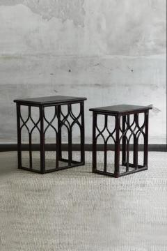  McGuire Furniture John and Elinor McGuire Pair of nesting side tables in bent bamboo Lyda Levi for Mcguire San Francisco - 3998913