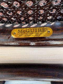  McGuire Furniture John and Elinor McGuire Set of 6 Maguire Dark Walnut Bamboo and Cane Dining Chairs - 4406832