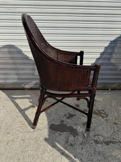  McGuire Furniture John and Elinor McGuire Set of 6 Maguire Dark Walnut Bamboo and Cane Dining Chairs - 4406847