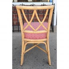  McGuire Furniture John and Elinor McGuire Set of 6 Vintage McGuire Furniture Co Rattan Cross Hatch Lattice Dining Chairs - 4715764
