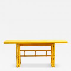 McGuire Furniture John and Elinor McGuire Yellow Lacquered Console with Flip Top Surface from McGuire San Francisco 1970s - 4528402