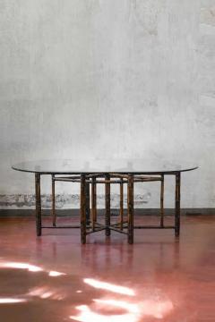  McGuire Furniture Large oval Mc Guire San Francisco 1970 table - 3639136