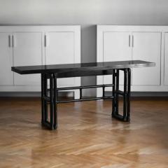  McGuire Furniture McGuire 1970s Dining Room Set in Black Lacquered Rattan - 3347519