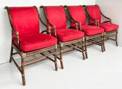  McGuire Furniture McGuire San Francisco Rattan Cane and Rawhide Armchairs Set of 4 - 3502799