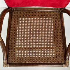  McGuire Furniture McGuire San Francisco Rattan Cane and Rawhide Armchairs Set of 4 - 3502916