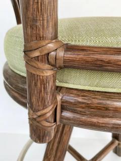  McGuire Furniture McGuire San Francisco Rattan Rawhide Swivel Stools Pair - 3502367