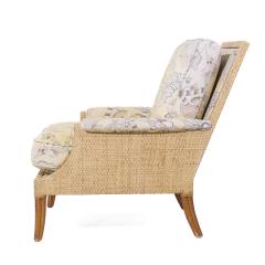  McGuire Furniture McGuire Umbria Mid Century Rattan and Wicker Lounge Chairs Pair - 3994135