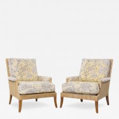  McGuire Furniture McGuire Umbria Mid Century Rattan and Wicker Lounge Chairs Pair - 3994758