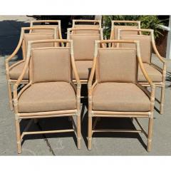  McGuire Furniture Pair of McGuire Furniture Company Bamboo Arm Chairs Target Pattern - 3561288
