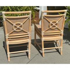  McGuire Furniture Pair of McGuire Furniture Company Bamboo Arm Chairs Target Pattern - 3561290