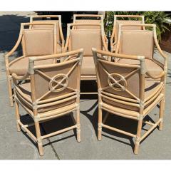  McGuire Furniture Pair of McGuire Furniture Company Bamboo Arm Chairs Target Pattern - 3561297