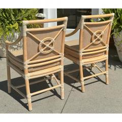  McGuire Furniture Pair of McGuire Furniture Company Bamboo Arm Chairs Target Pattern - 3561300