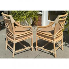  McGuire Furniture Pair of McGuire Furniture Company Bamboo Arm Chairs Target Pattern - 3561355