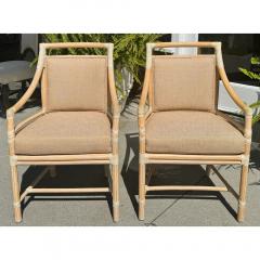  McGuire Furniture Pair of McGuire Furniture Company Bamboo Arm Chairs Target Pattern - 3561364