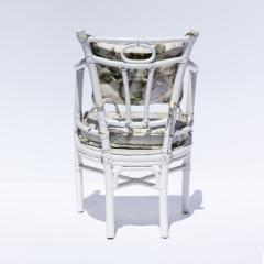  McGuire Furniture Set Of 4 Vintage Mcguire White Painted Bamboo Rattan Dining Chairs Circa 1960 - 2753401